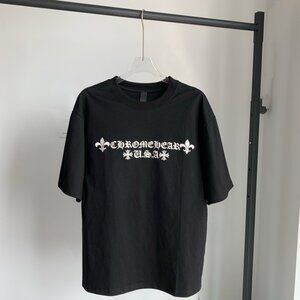 Chrome Hearts hand-painted broken horseshoe three-dimensional printed cotton T-s